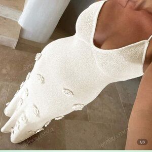 SHEIN Cream Textured Slip Dress (4)